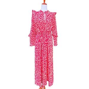 Who What Wear Women's Balloon Long‎ Sleeve Soft Ruffle
Red Dress |Size Medium